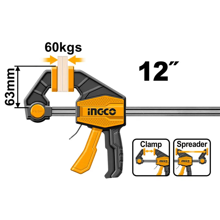 PRENSA SARGENTO RAPIDA INDUSTRIAL 63X300MM INGCO (HQBC01602)