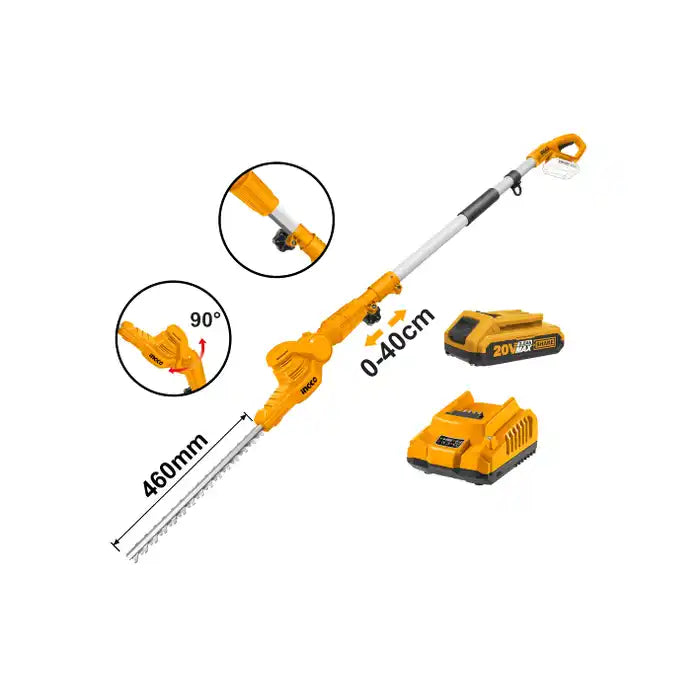 SIERRA Y CORTASETO CON PERTIGA + BAT 2AH Y CARG NORMAL 20V INGCO SS (CPTS201681)