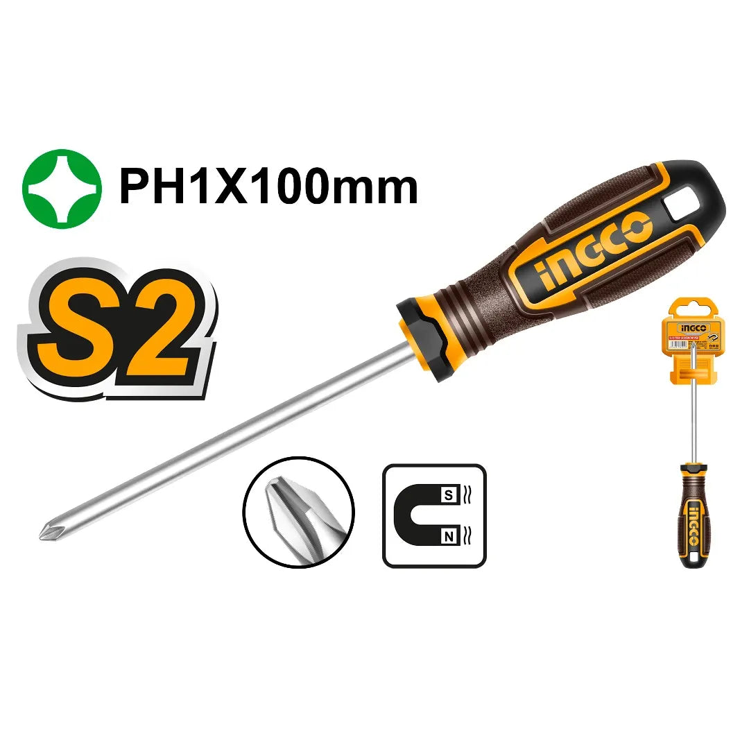 DESTORNILLADOR INDUSTRIAL PUNTA CRUZ PH1X100 INGCO (HS68PH1100)