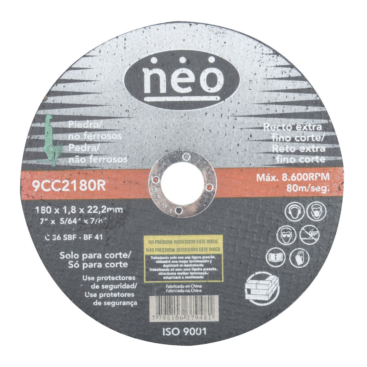 DISCO DE CORTE NEO 7´´ PIEDRA (9CC2180R)
