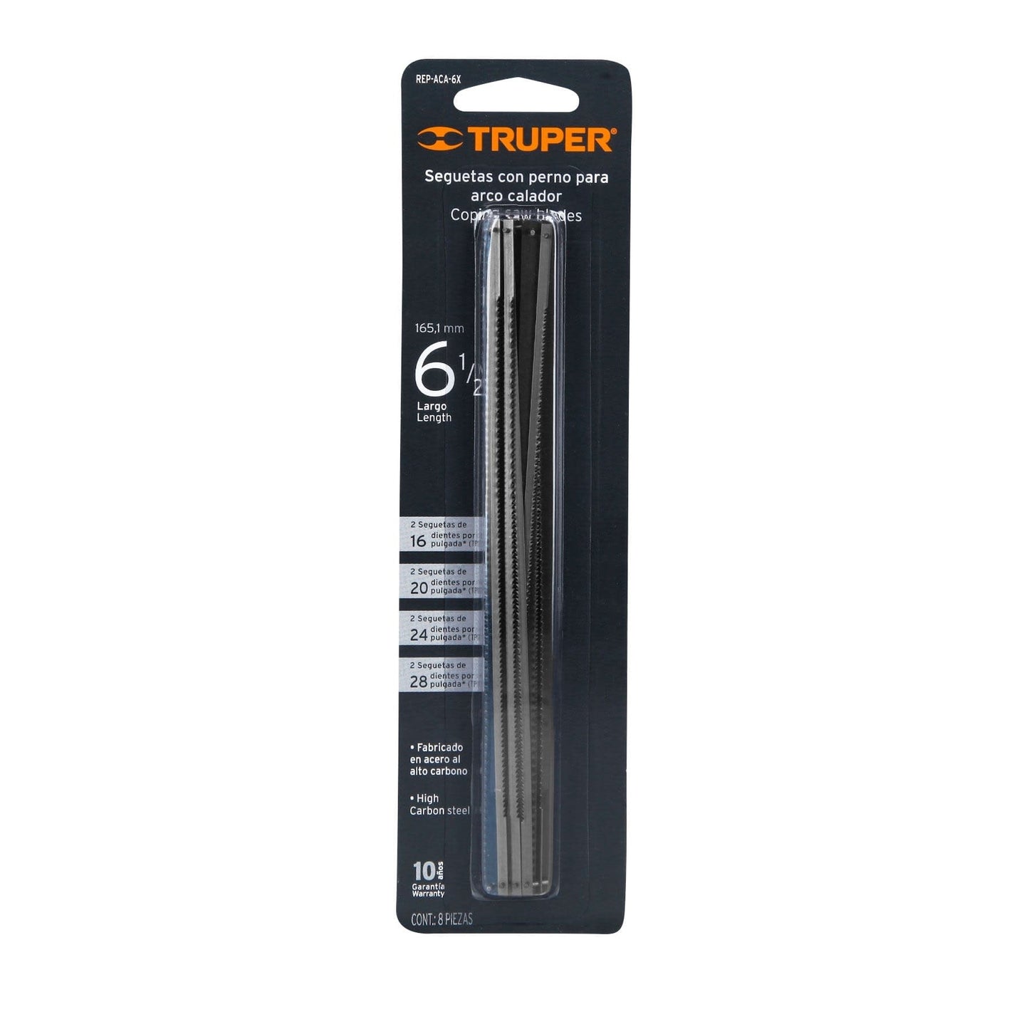 SEGUETAS TRUPER PARA ARCO CALADOR 6´´ 8 PIEZAS (REP-ACA-6X)