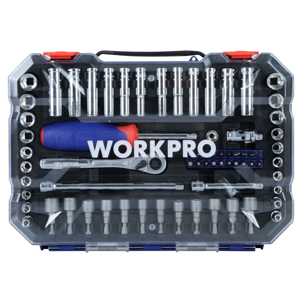 JUEGO DE DADOS WORKPRO 1/4´´ DE 70 PIEZAS (W003068)