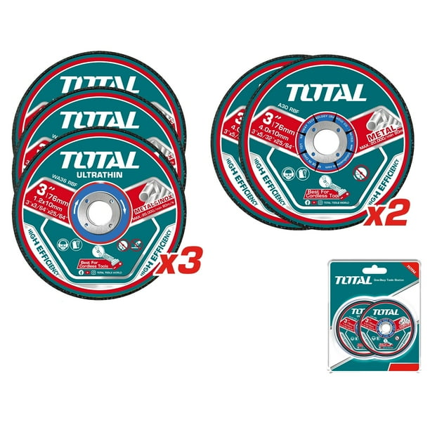 JGO DISCOS POR 5PCS CORTE Y DESBASTE 3'' TOTAL (TAC303768)