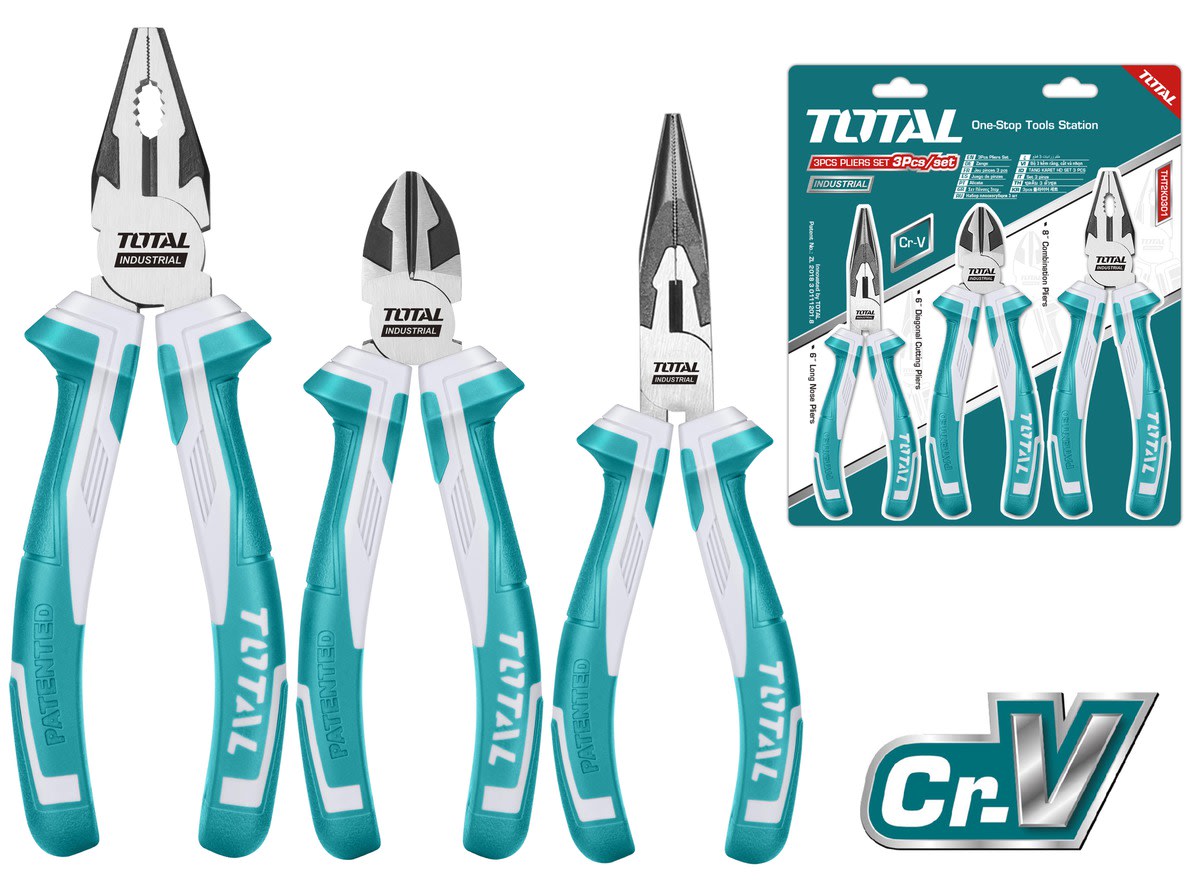 SET DE 3 ALICATES TOTAL - COMBINADO INDUSTRIAL (THT2K0301S)