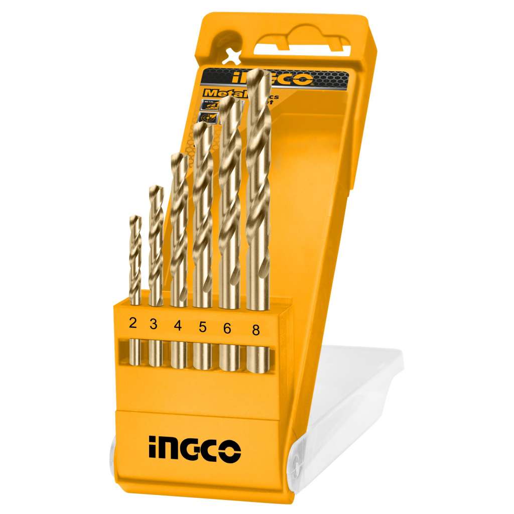 JUEGO DE 6 PZAS 2-8MM BROCAS PARA ACERO HSS INGCO (AKD1055)