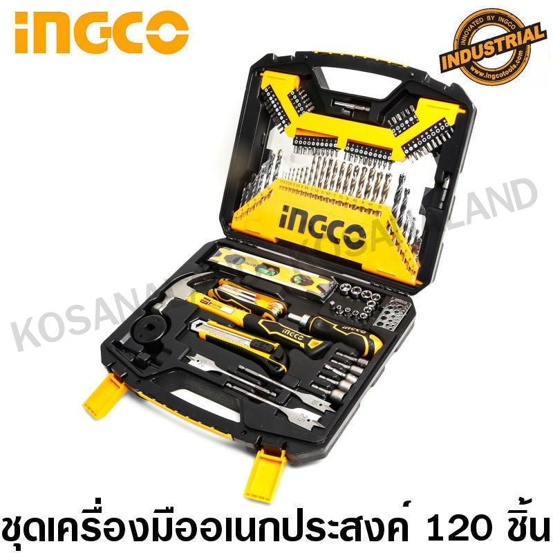 SET DE HERRAMIENTAS BROCAS Y PUNTAS INGCO 120 PZAS (HKTAC011201)