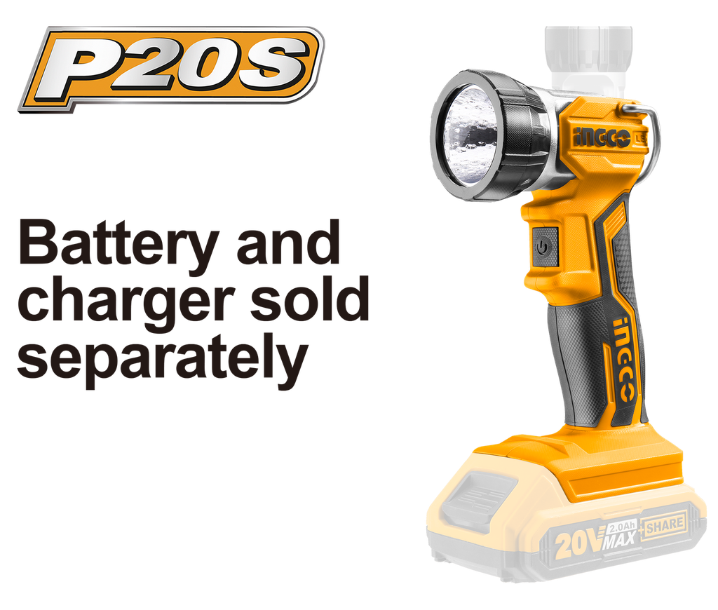 LAMPARA DE TRABAJO LED INDUSTRIAL 20V 225LUM INGCO (CWLI2001)