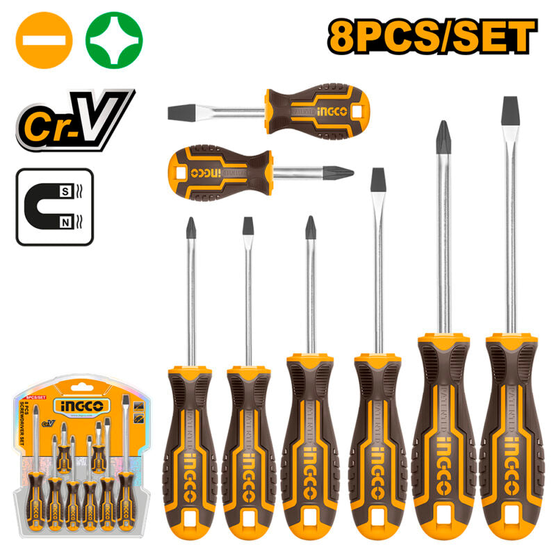 SET DE DESTORNILLADORES 8 PIEZAS INGCO (HKSD0828)