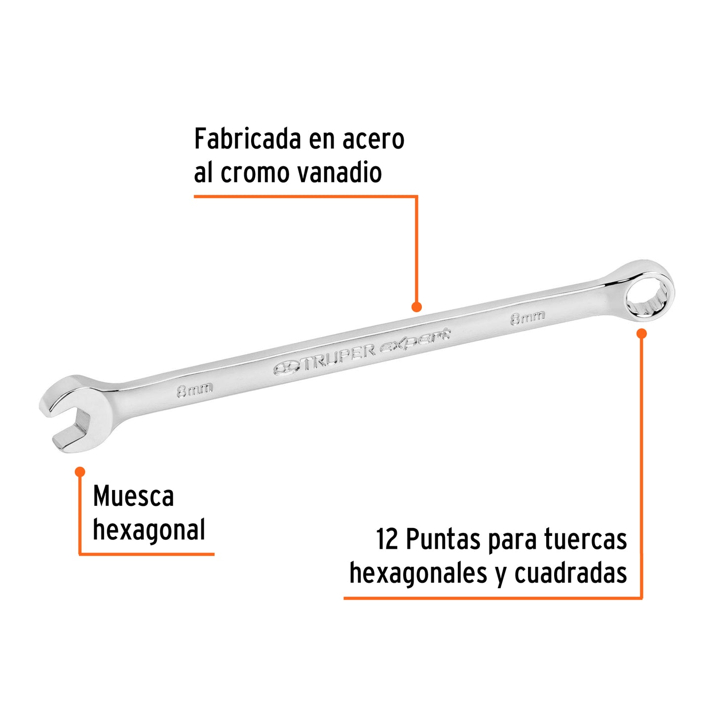 LLAVE PUNTA CORONA TRUPER 8 MM (LL-2008M)