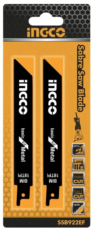 HOJAS SIERRA SABLE PARA METAL 150MM PACK 2 UNIDADES INGCO (SSB922EF)