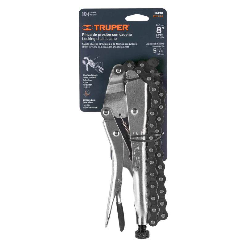 LLAVE CAIMAN CON CADENA 8´´ TRUPER (PPT-CAD)