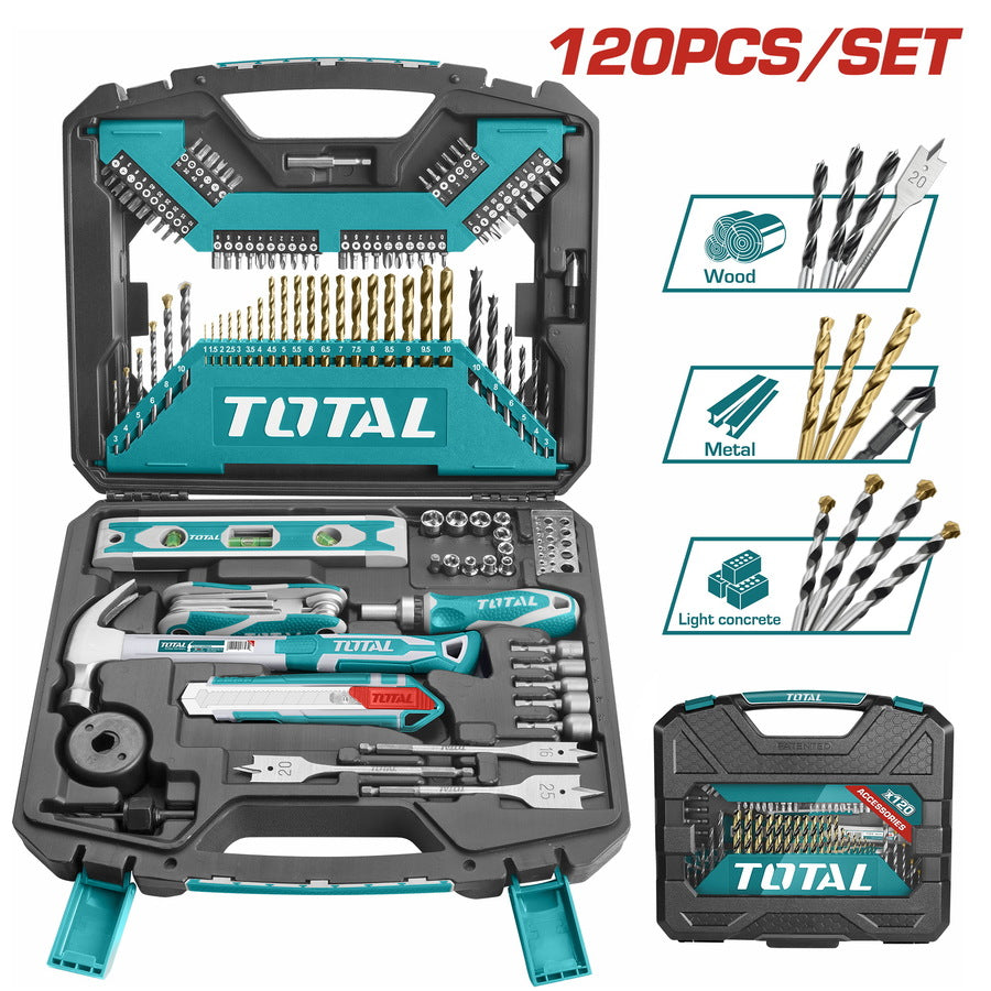 SET DE HERRAMIENTAS Y ACCESORIOS TOTAL 120 PCS (THKTAC01120)