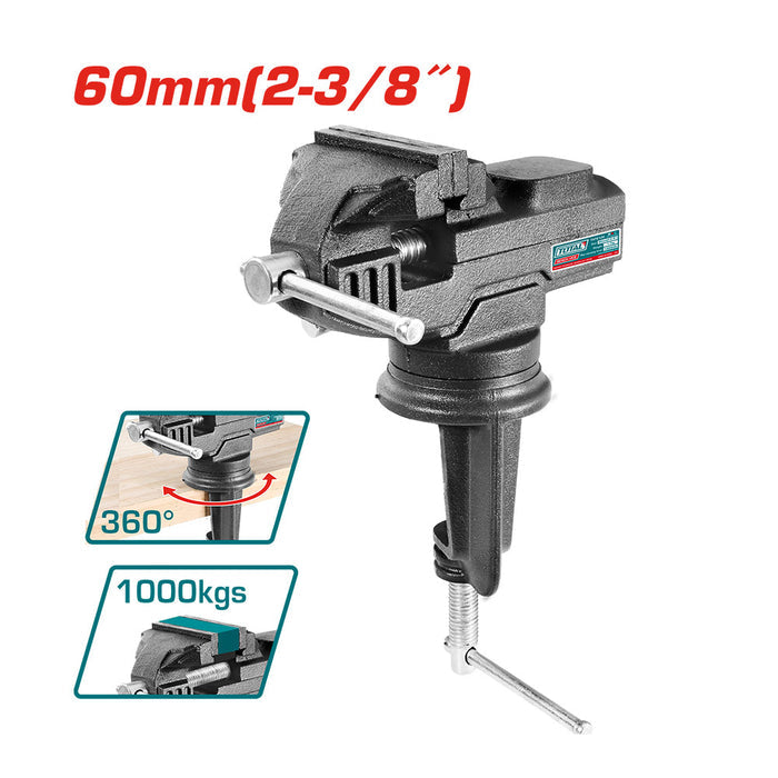 TORNILLO DE BANCO TOTAL BASE GIRATORIA 60MM (THT6126)