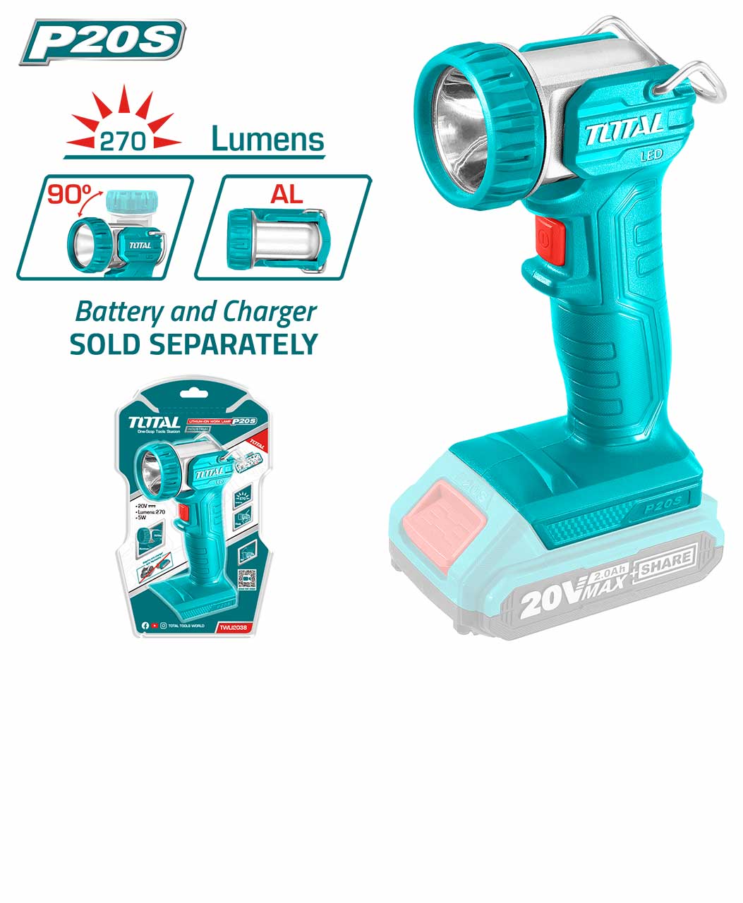 FOCO 20V LUMIN 225 - INDUSTRIAL TOTAL (TWLI2038)