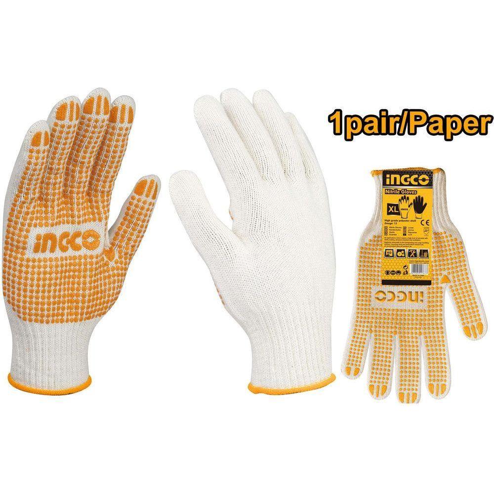 GUANTES DE SEGURIDAD PIGMENTADOS PACK 12 PARES INGCO (HGVK05)