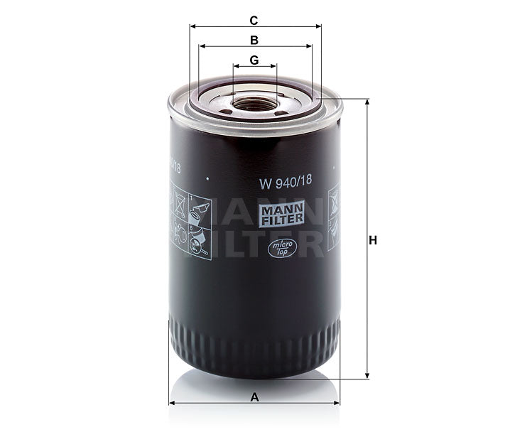 FILTRO ACEITE MANN W 940/18