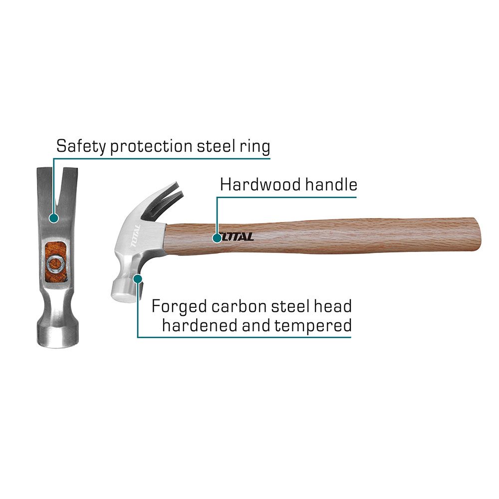 MARTILLO CARPINTERO MANGO DE MADERA 16OZ TOTAL (THTW7316)