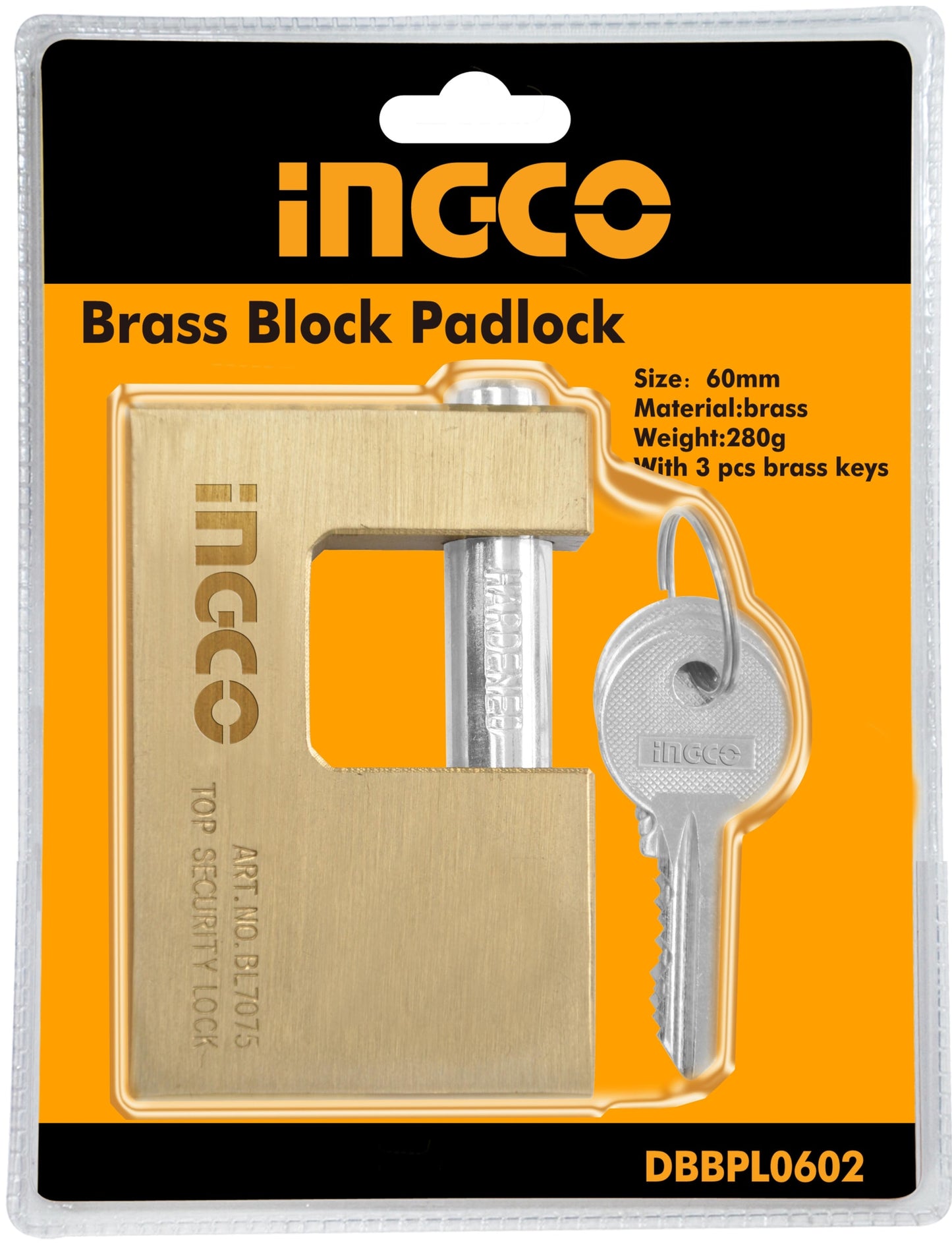 CANDADO DE SEGURIDAD BLOQUE TIPO C INDUSTRIAL 70MM INGCO (DBBPL0702)