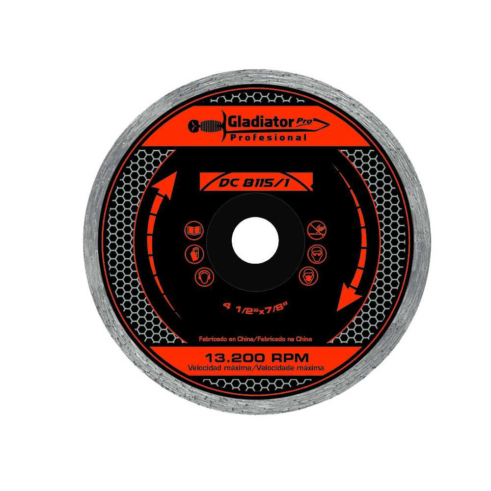DISCO GLATIADOR 4 1/2´´ DIAMANTADO CONTINUO CERAMICO (DC 8115/1)