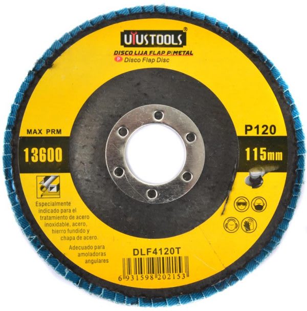 DISCO FLAP 4 1/2 ACERO INOX/METAL GR120 UYUSTOOLS (DLF4120T)