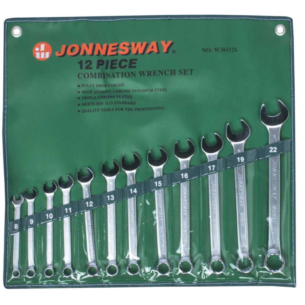 JUEGO DE LLAVES PUNTA Y CORONA JONNESWAY 8-22mm 12 PIEZAS (W26112S)