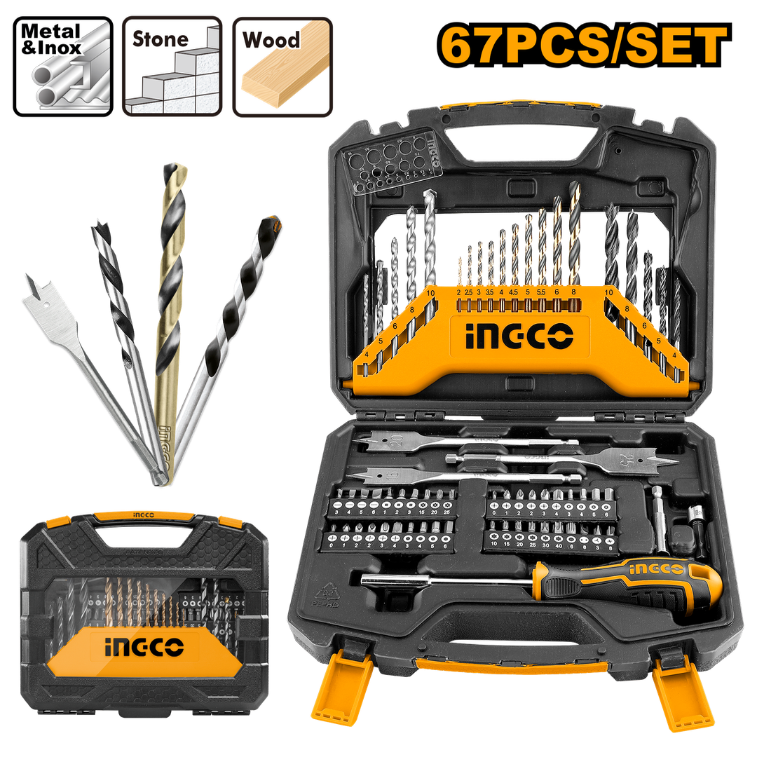 SET DE BROCAS Y PUNTAS 67 PZS INGCO (HKTAC010671)