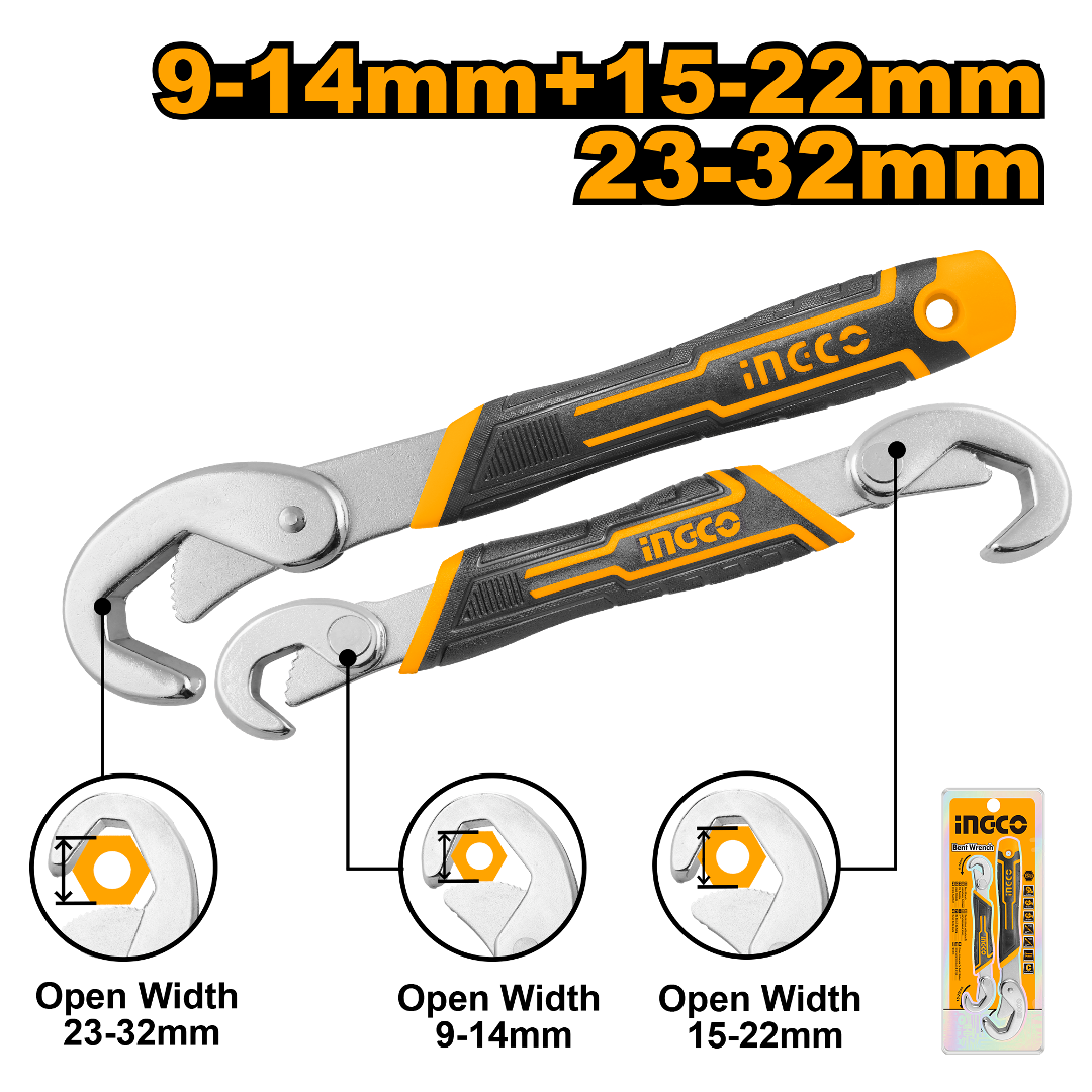 JUEGO DE LLAVES MULTIUSO AJUSTABLE 9-32MM INGCO (HBWS110808)