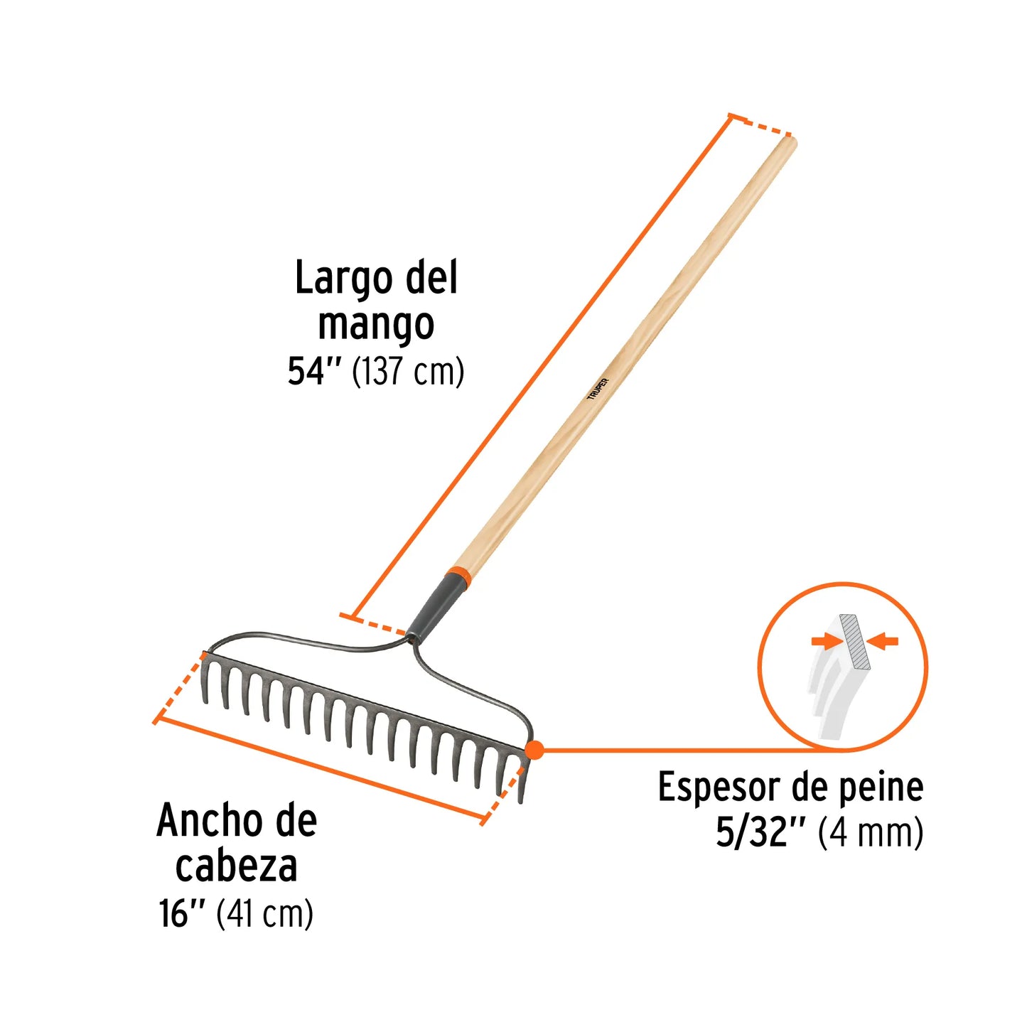 RASTRILLO JARDIN TRUPER 16´´ (R-16AM)