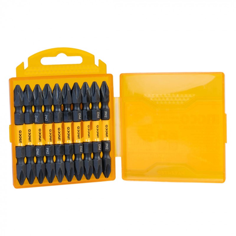 SET DE PUTNAS DE IMPACTO INDUSTRIAL X10 PH2+SL6C65MM INGCO (SDBIM21HL133)