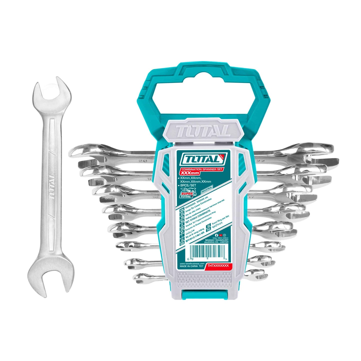 JUEGO DE LLAVES TOTAL COMBINACION 8 PIEZAS 6 - 22MM (THT102386)