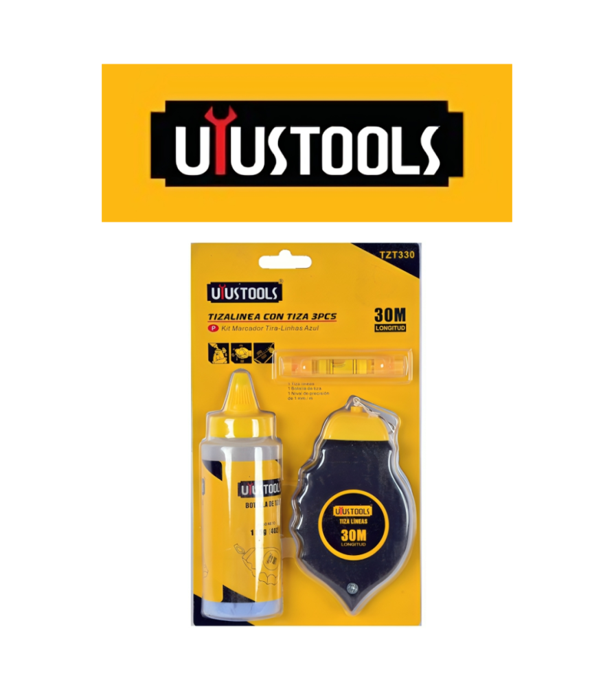 JUEGO TIZALINEA CON TIZA 30M 3 PCS UYUSTOOLS (TZT330)