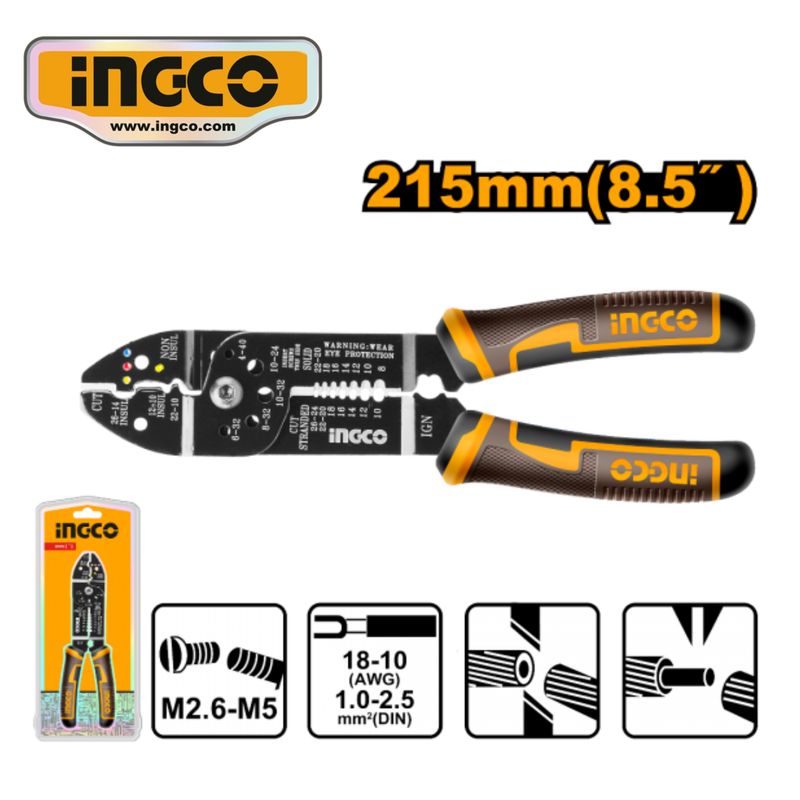 ALICATE PARA TERMINALES ELECTRICOS 215MM INGCO (HWSP851)