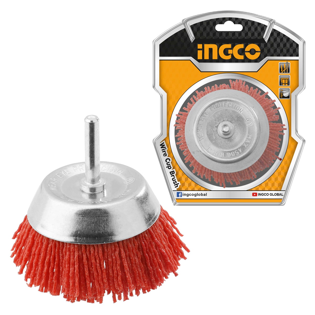 GRATA COPA DE NYLON CON VASTAGO 1/4´´ 50MM INGCO (WB30505)