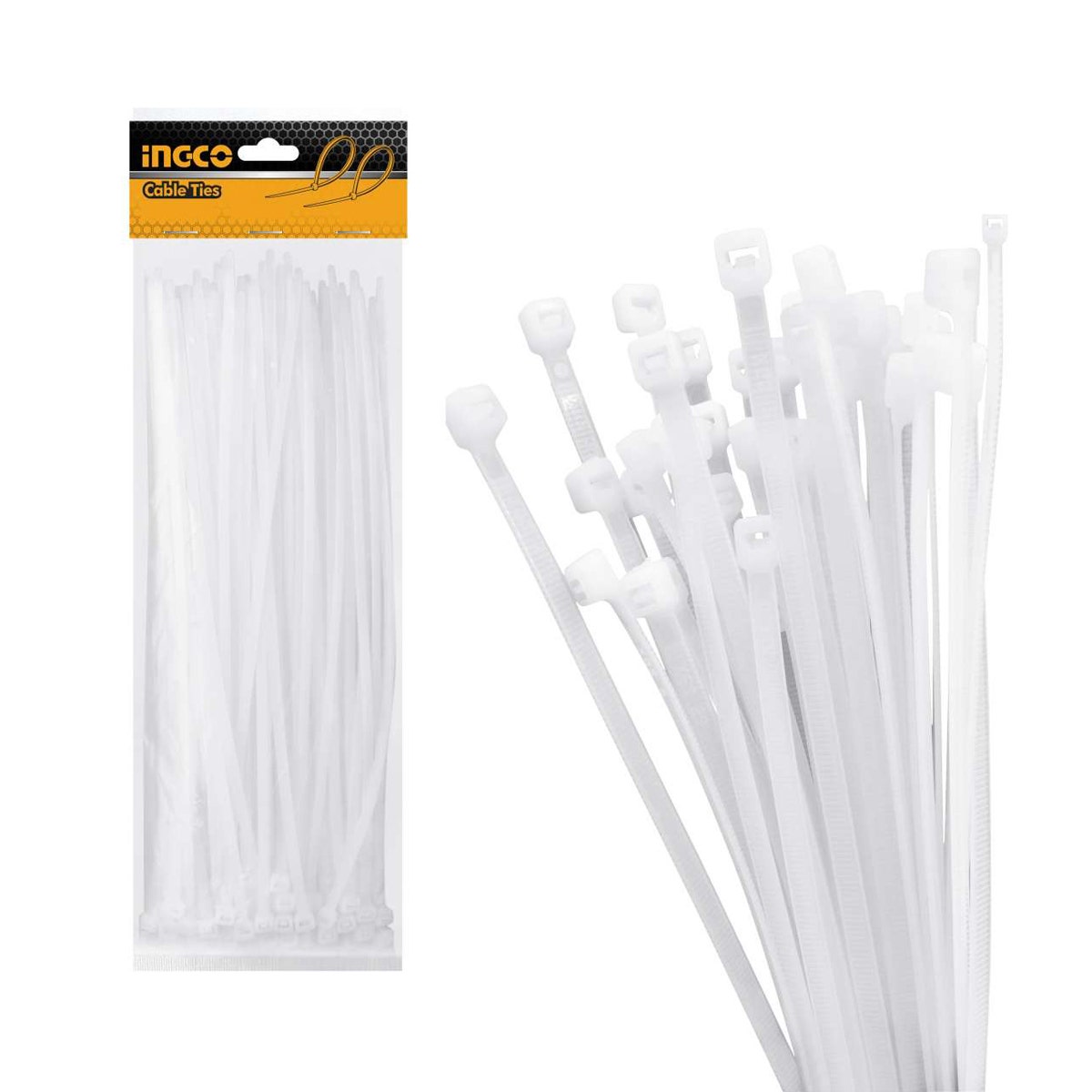PACK 100 AMARRAS PLASTICAS BLANCAS DE 2.5X100MM INGCO (HCT1001)
