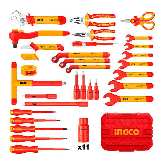 SET HERRAMIENTAS VDE INDUSTRIAL + CAJA ORGANIZADORA 5 PCS INGCO (HKTV01P051)