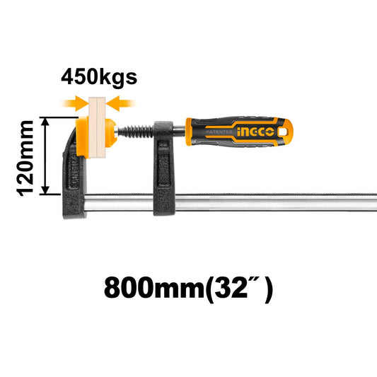 PRENSA SARGENTO EN F INDUSTRIAL 120X600MM INGCO (HFC021205)