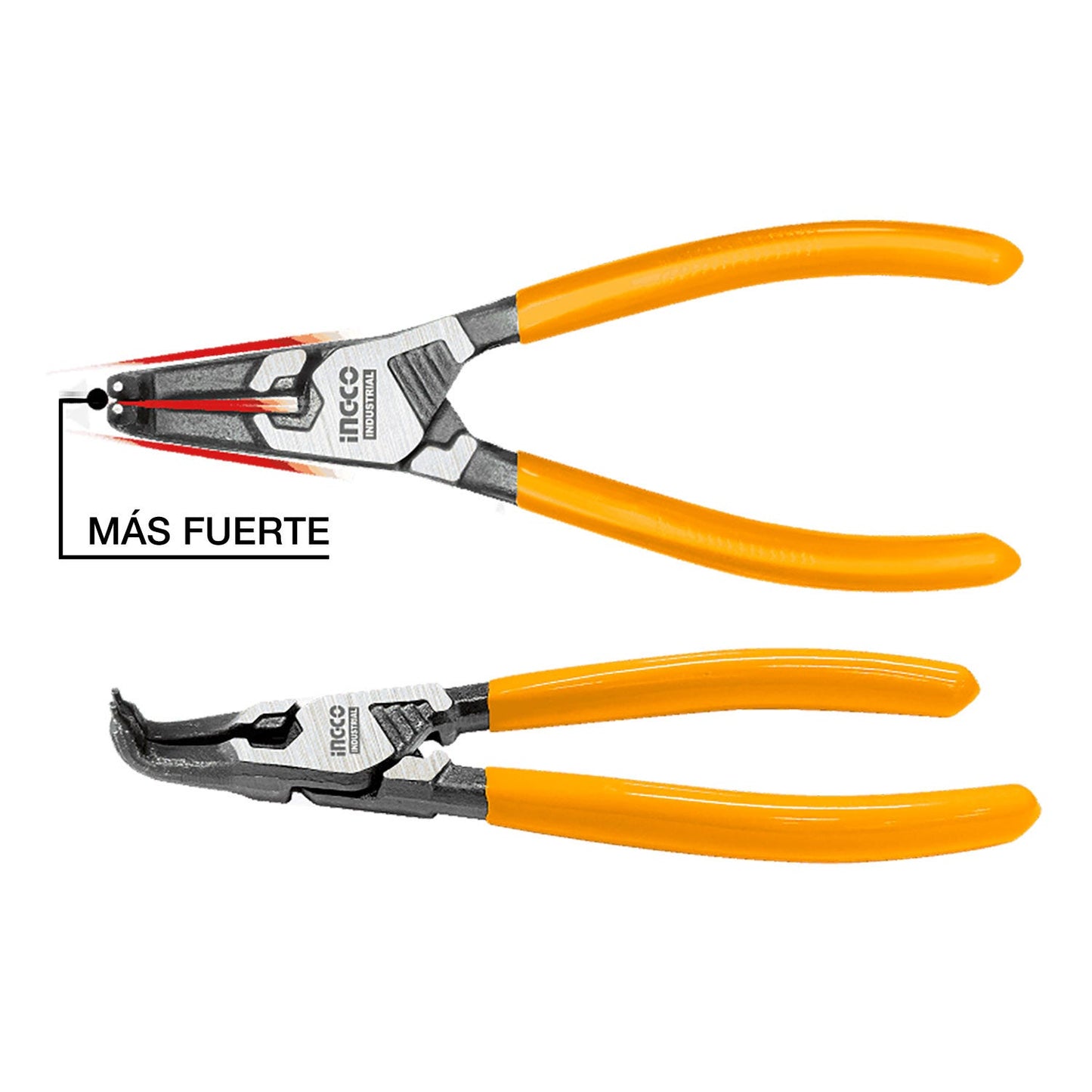 ALICATE CURVO INDUSTRIAL SEGURO SEEGER INTERNO 180MM/7" INGCO (HCCP261804)
