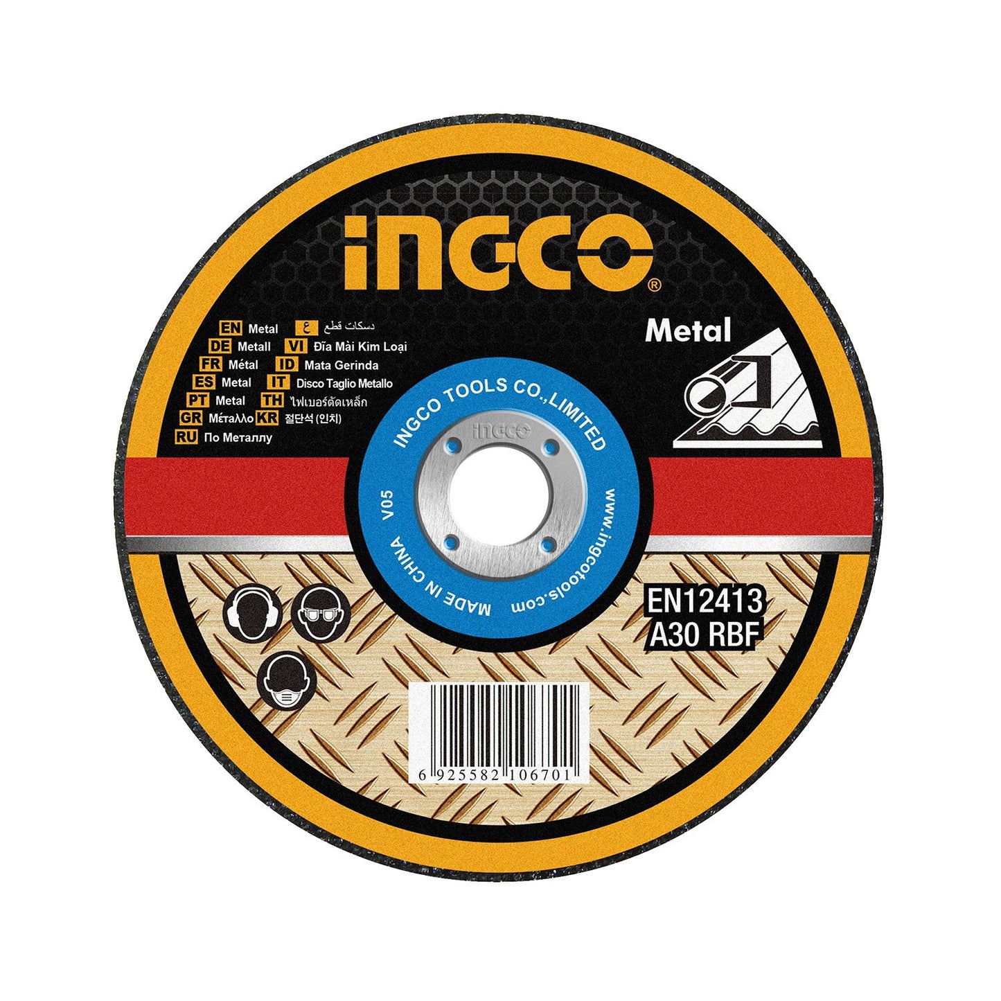 DISCO DE DESBASTE METAL 9´´ 230X6X22.2MM INGCO (MGD602301)