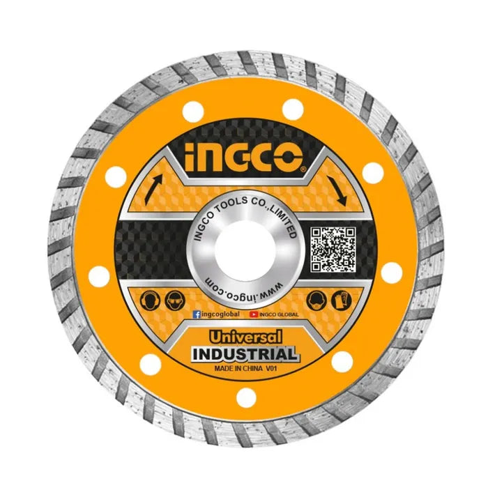DISCO DIAMANTADO INDUSTRIAL TURBO 180X22MM 7'' INGCO (DMD031801)
