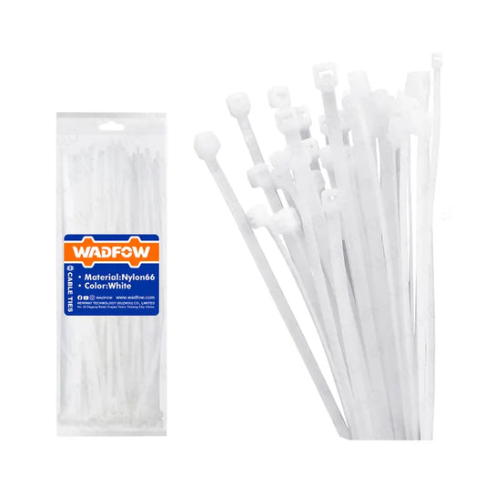 SET AMARRAS PLASTICA 100 PIEZAS 4,8X300MM BLANCO WADFOW (WTE330048)