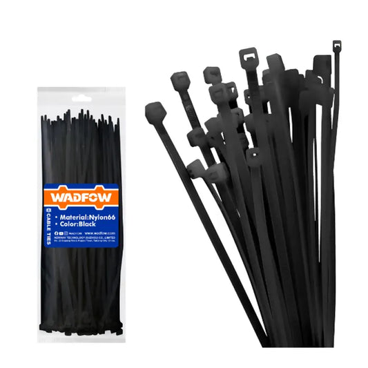 SET AMARRAS PLASTICA 100 PIEZAS 4,8X300MM NEGRO WADFOW (WTEB530048)