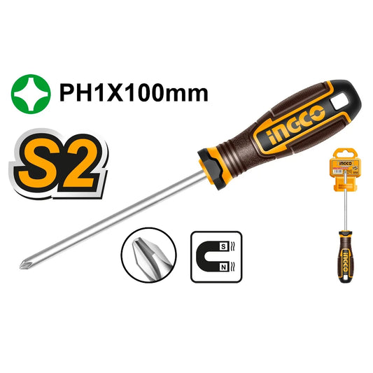 DESTORNILLADOR INDUSTRIAL PUNTA CRUZ PH1X100 INGCO (HS68PH1100)