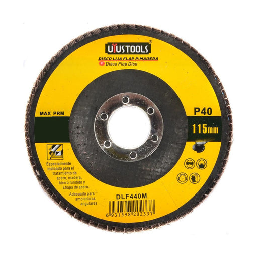 DISCO FLAP 4 1/2 MADERA/METAL GR40 UYUSTOOLS  (DLF440M)