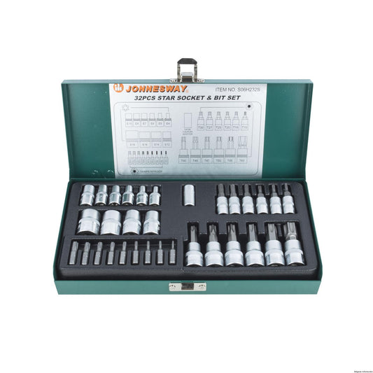 JUEGO DE DADOS Y PUNTAS TORX 32 PIEZAS (S06H232S)