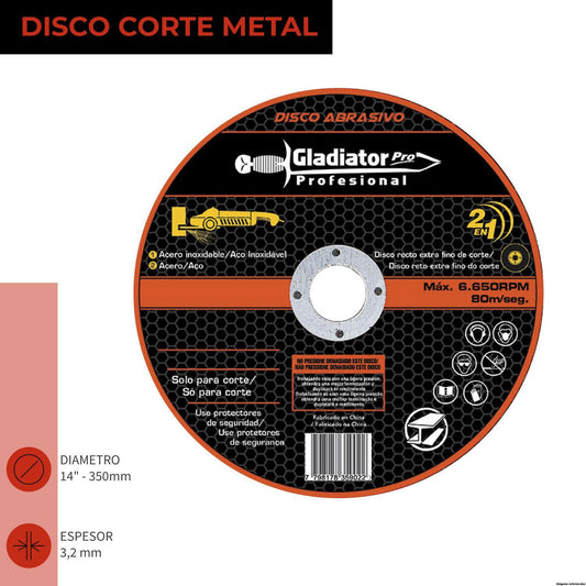 DISCO CORTE GLADIATOR 14´´ x 3.2mm METAL/INOX (DAC 835032)