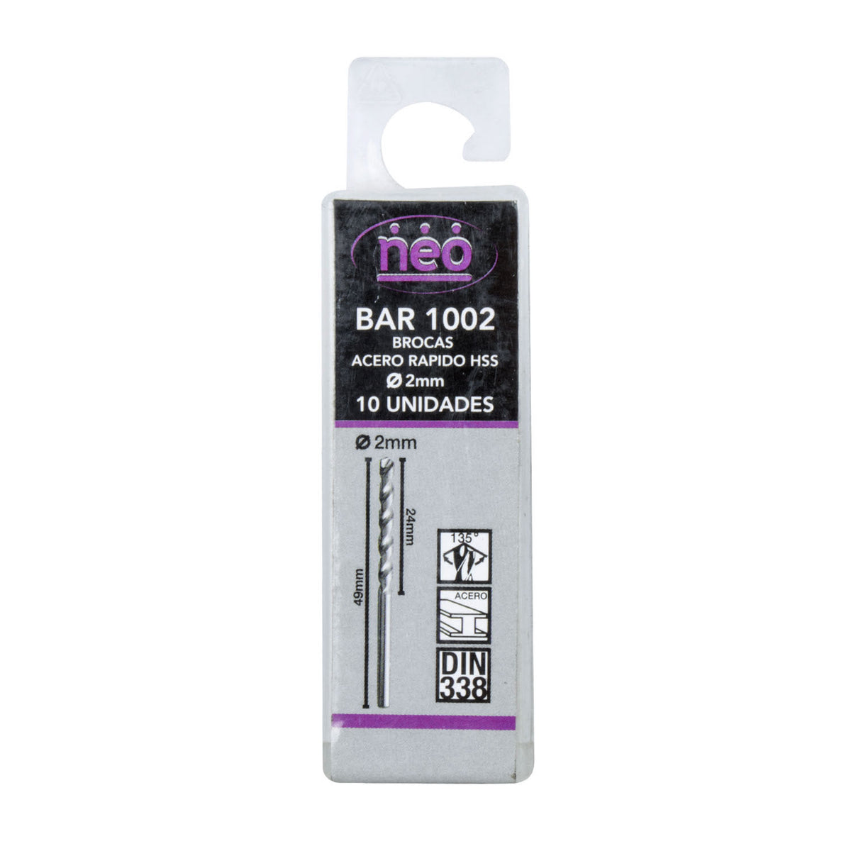 BROCAS DE ACERO RAPIDO NEO 2.0 mm (BAR 1002)