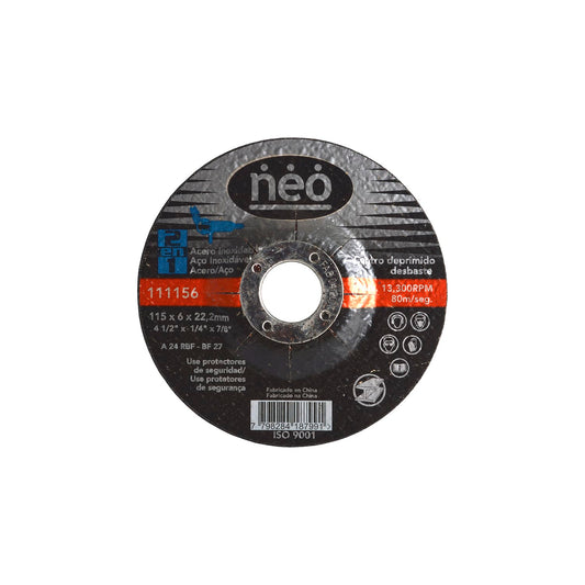 DISCO DE DESBASTE NEO 4 1/2´´ X 6 X 22.2MM METAL (111156)