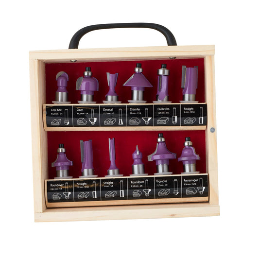 JUEGO BROCAS PARA FRESADORA NEO EJE 1/2´´ CAJA MADERA (AF 712K 1/2´´)