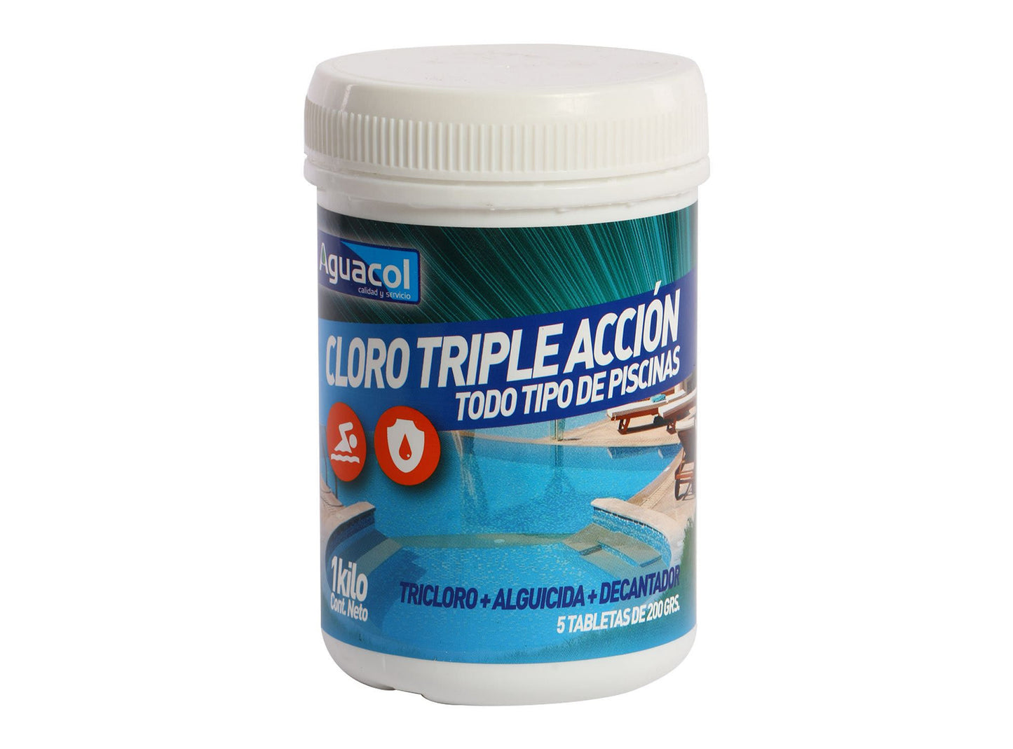CLORO TRIPLE ACCION TABLETA AGUACOL 60%