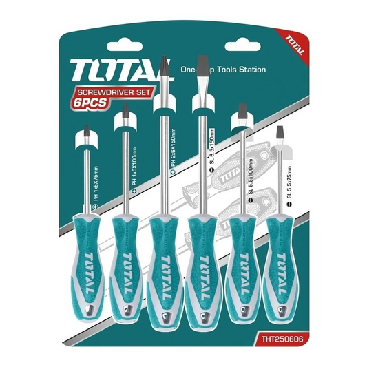 JUEGO DE DESTORNILLADOR TOTAL 6 PIEZAS INDUSTRIAL (THT250606)